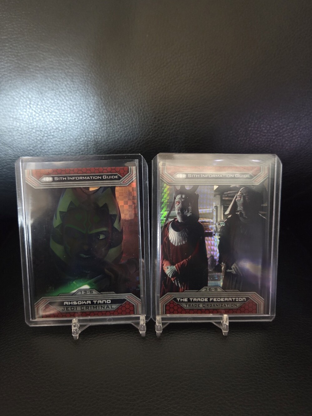 Topps Star Wars Sith Information Guide Trading Cards Ahsoka & Trade Fed Holo Set